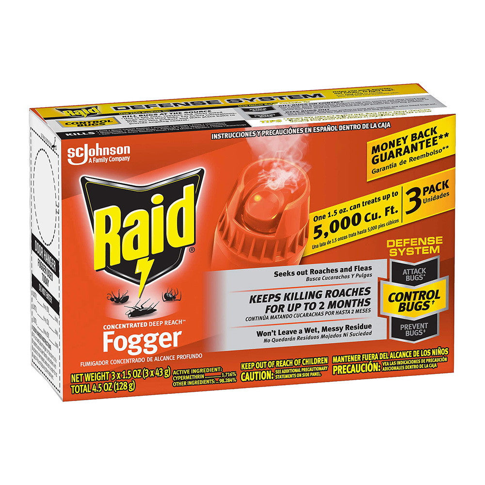 Raid Concentrated Deep Reach Fogger, 1.5 Oz, 3 Ea